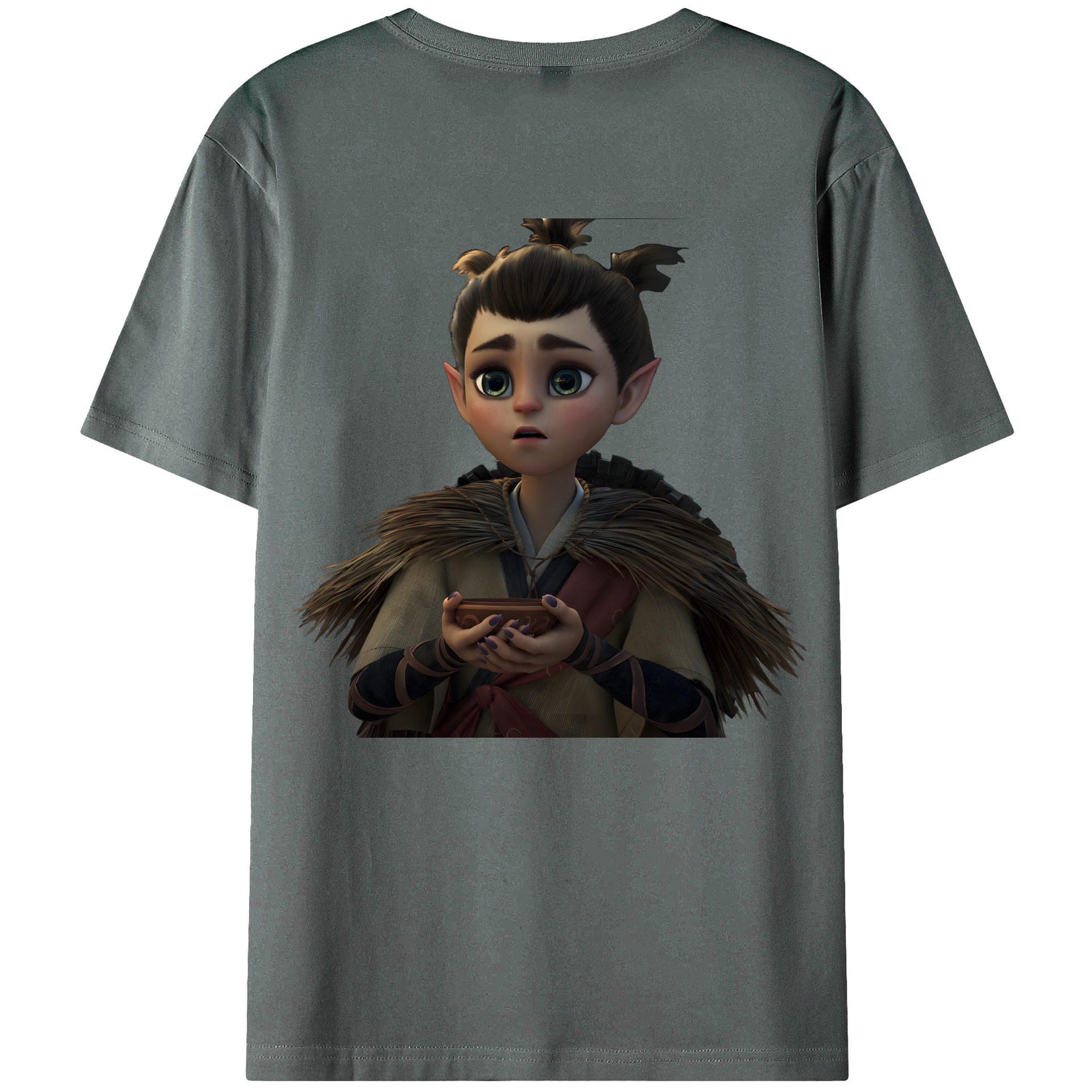 （画像用） Ne Zha 2 ナタ 魔童の大暴れ 綿100％ メンズ半袖Tシャツ（バックプリント） 通気性